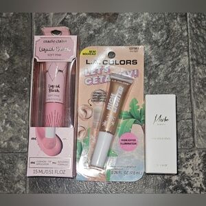 Marie Claire Liquid Blush, Mischo Beauty Contour Stick, Highlighter